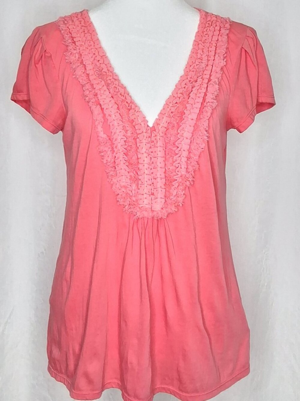 Anthropologie Ric Rac Layered Fabric Ruffled Bodice Top